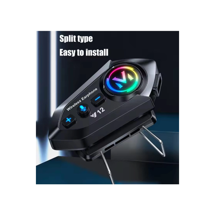 Y12  Motor Kask Kulaklık Rgb Modlu Radyolu Motosiklet Kulaklık 5.3 Bluetooth Intercom - Lisinya