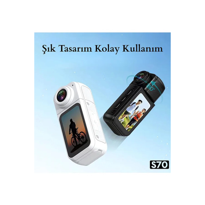 S70 Mıknatıslı Yaka Kamerası Hd Kalite, 30 Fps, Kolay Bağlantı, Boyun Askısı 2.7k Siyah - Lisinya