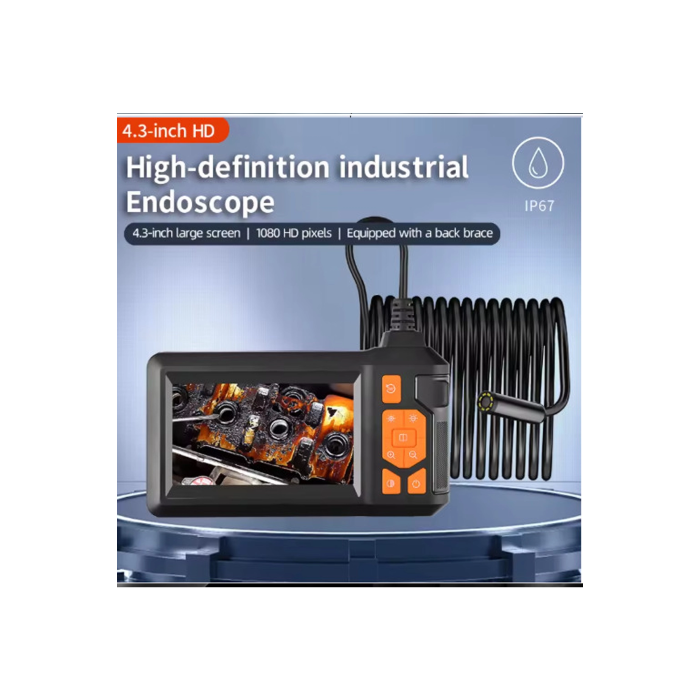 Ekranlı 3 Kameralı 10 Mt Hafıza Kart Destekli Sert Kablo Yılan Endoskop Kamera 8 Mm 4.3 Inc - Lisinya