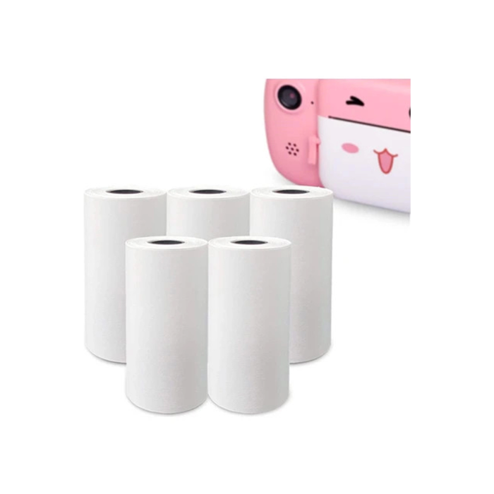 Çocuk Kamera Baskı Kağıdı, 5’li Rulo 57x25mm Çekirdekli Fotoğraf Baskı Termal Kağıt Rulo - Lisinya
