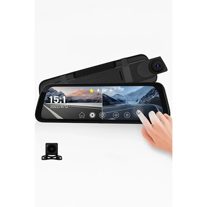 4k Ips Ekran Tam Dokunmatik 9.66” Dikiz Ayna Araç Içi Kamera (4k Ön 1080p Arka) | Carplay - Lisinya