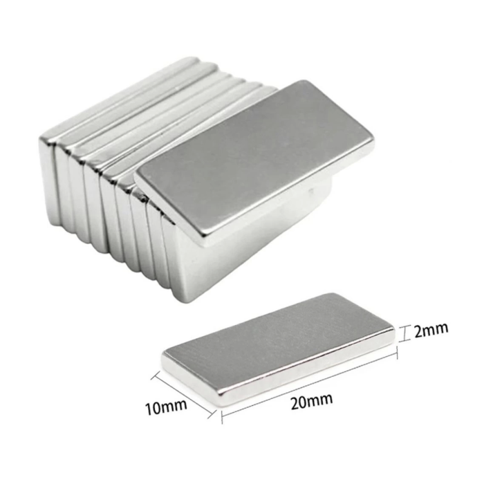 20x10x2 Mm Neodyum Mıknatıs Köşeli N35 Nikel Kaplama Güçlü Kaliteli Dayanıklı Magnet Ürün ( Lisinya )
