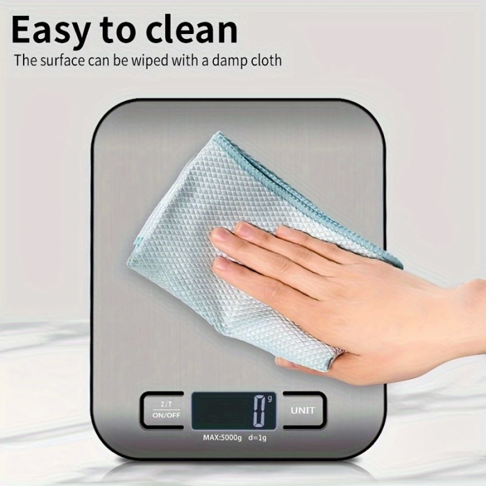 Dijital Mutfak Terazisi Paslanmaz Çelik Elektronik Lcd Ağırlık 5 Kg Ölçeklii Pişirme Ölçü Aleti ( Lisinya )