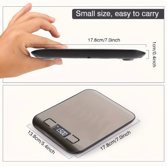 Dijital Mutfak Terazisi Paslanmaz Çelik Elektronik Lcd Ağırlık 5 Kg Ölçeklii Pişirme Ölçü Aleti ( Lisinya )