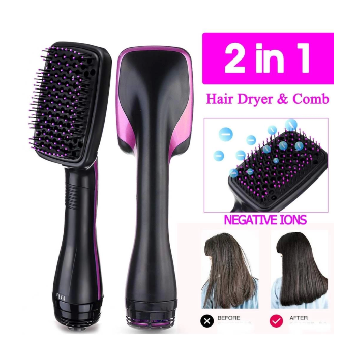 Elektrikli Hava Üflemeli 2 İn 1 Saç Düzleştirici Fön Tarağı ( Lisinya )