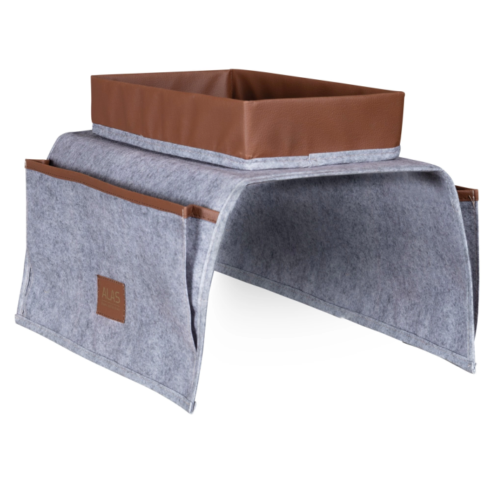 Çok Amaçlı Deri Şeritli Cepli Koltuk Kenarı Düzenleyici 03938 ( Lisinya )