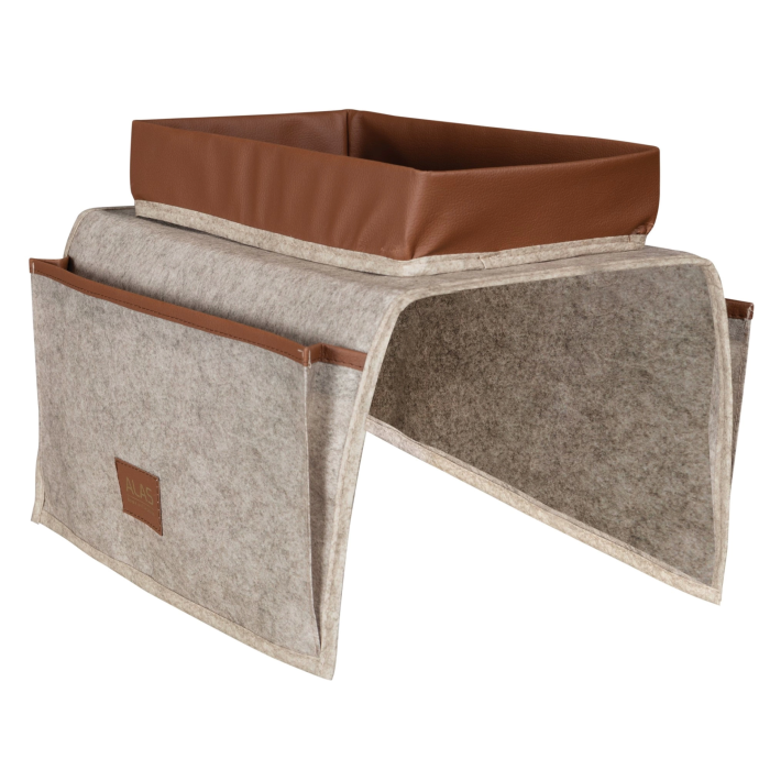 Çok Amaçlı Deri Şeritli Cepli Koltuk Kenarı Düzenleyici 03938 ( Lisinya )