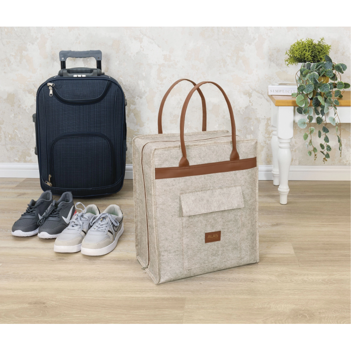 Deri Kulplu Ayakkabı Seyahat Çantası 04263 ( Lisinya )