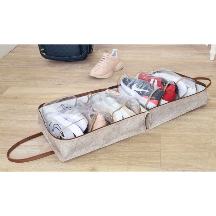 Deri Kulplu Ayakkabı Seyahat Çantası 04263 ( Lisinya )