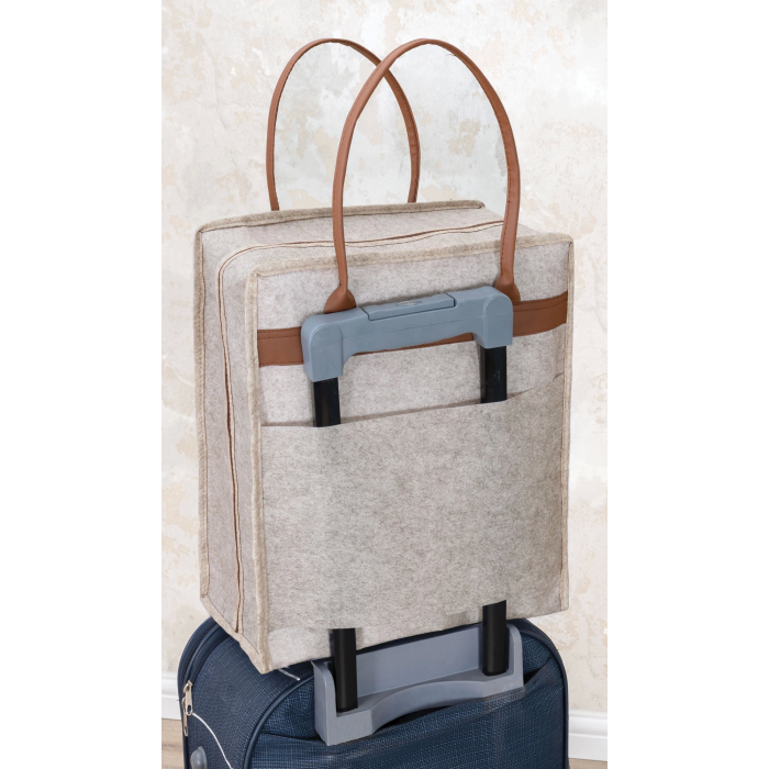 Deri Kulplu Ayakkabı Seyahat Çantası 04263 ( Lisinya )