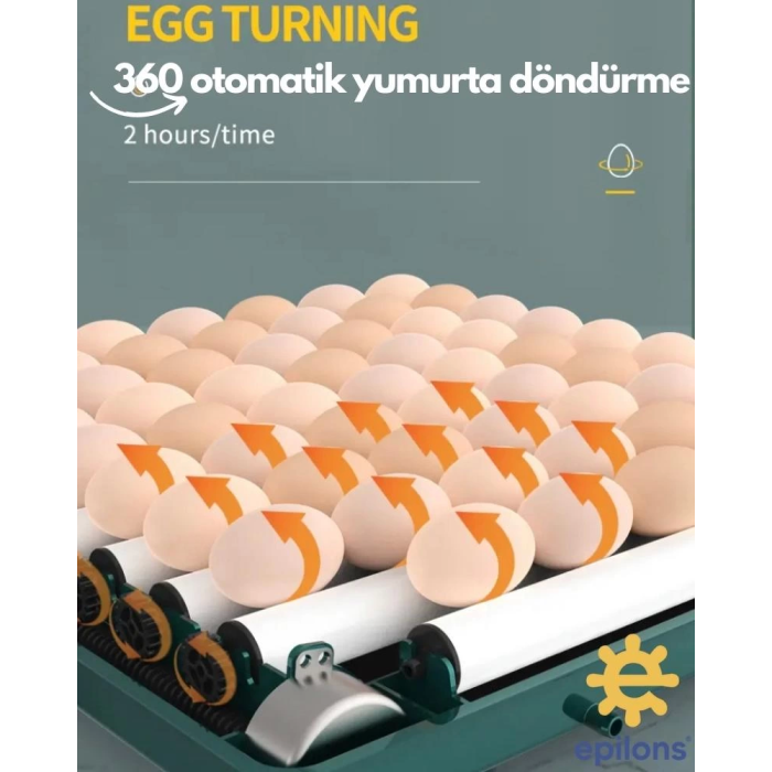 130 Yumurtalık Tam Otomatik Kuluçka Makinesi Extra Yedek Motorlu Akü Kablolu Silindir Viyollü Profesyonel ( Lisinya )