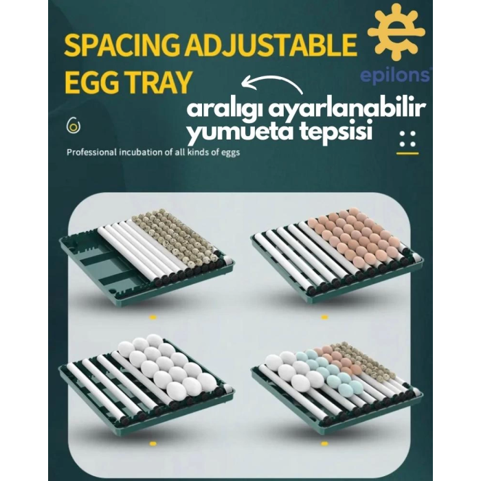 130 Yumurtalık Tam Otomatik Kuluçka Makinesi Yedek Parçalı Motorlu Akü Kablolu Silindir Viyollü Profesyonel ( Lisinya )