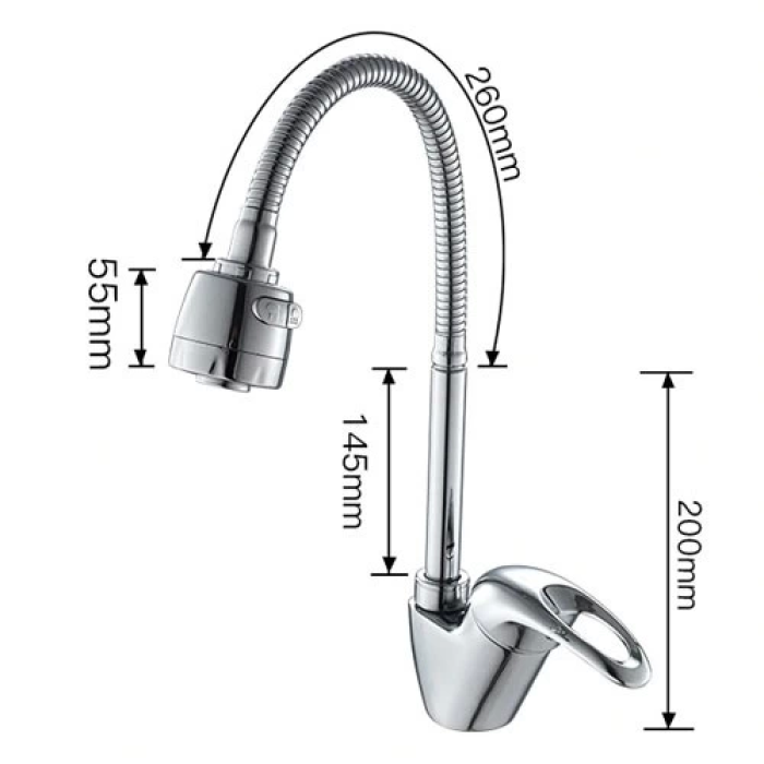 Mix Kuğu Mutfak Evye Batarya Oynar Başlıklı ( Lisinya )