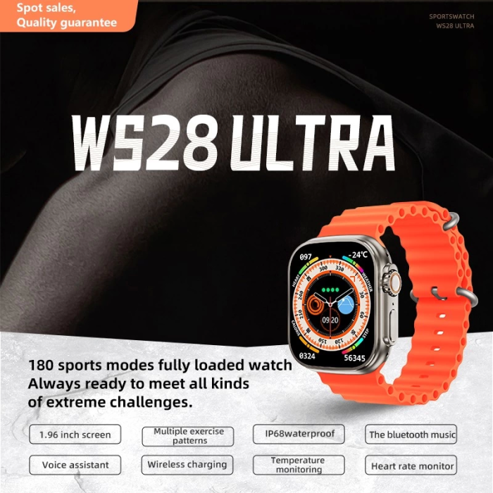 Ws28 Ultra 49mm Siri Tansiyon Ateş Nabız Ölçer Akıllı Saat ( Lisinya )