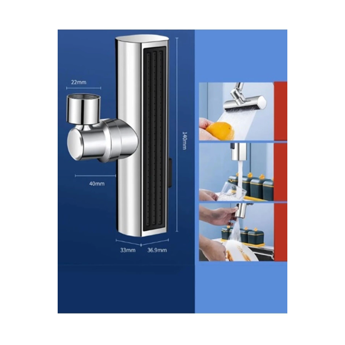 Krom Tasarruflu Şelale Musluk Başlığı 4 Modlu, Ayarlanabilir, Su Tasarrufu Sağlayan Pratik Başlık ( Lisinya )