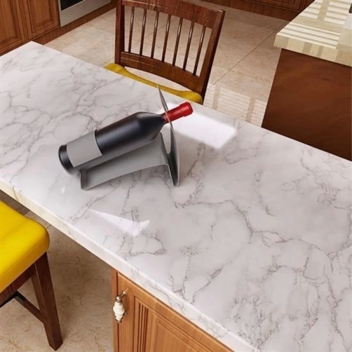 5mt X 60 Cm Mermer Desenli Masa Tezgah Mutfak Su Geçirmez Yapışkanlı Folyo Sticker ( Lisinya )