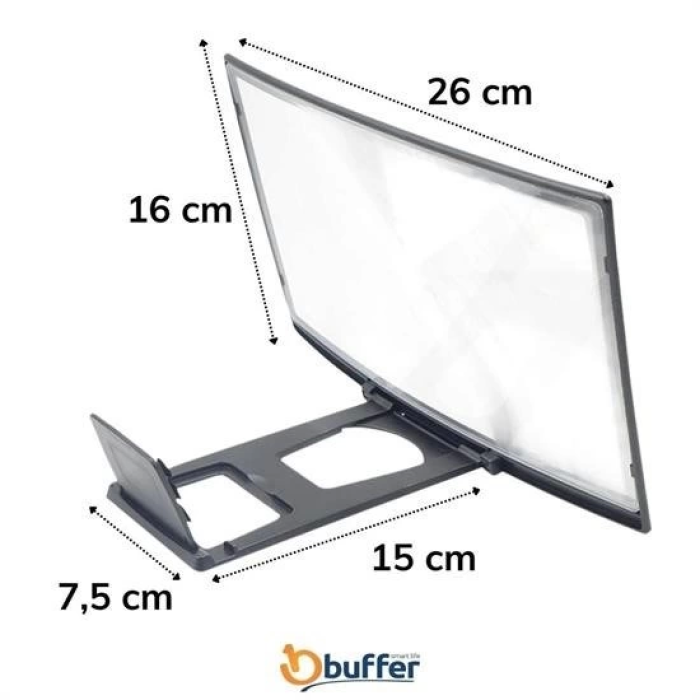 Curved Model Katlanabilir 3d Ekran Büyütücü Amplifikatör Projektör Standı Tüm Akıllı Telefon ( Lisinya )