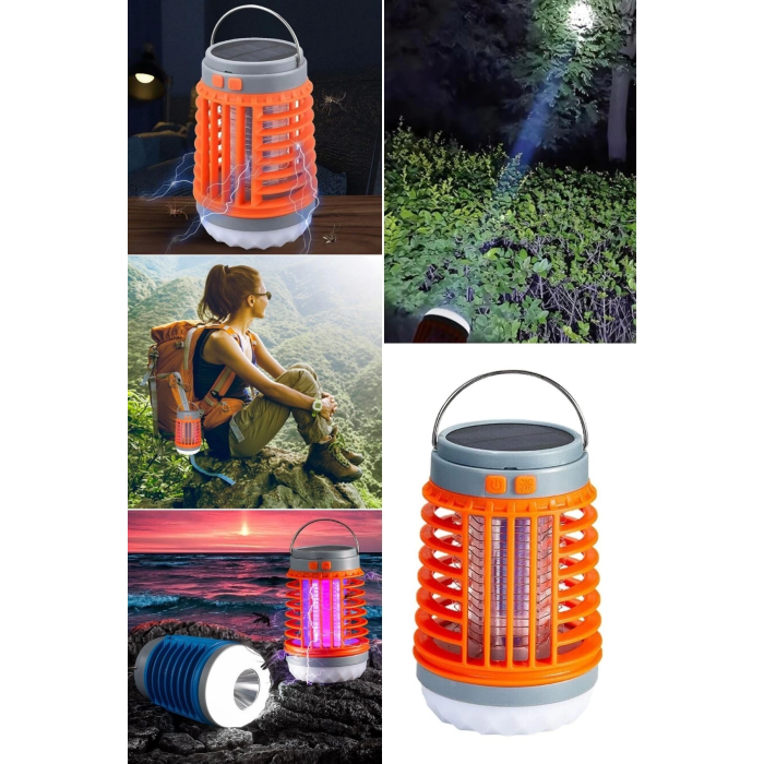 Askılı Solar Enerji İle Şarj Olabilen Sinek Öldürücü Kamp Feneri Işıldak ( Lisinya )