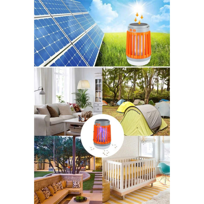 Askılı Solar Enerji İle Şarj Olabilen Sinek Öldürücü Kamp Feneri Işıldak ( Lisinya )