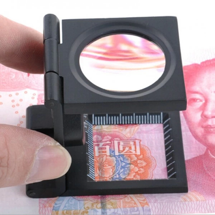 -25x25 Mm Full Çelik Kaplı Katlamalı Büyüteç Th-9005b ( Lisinya )