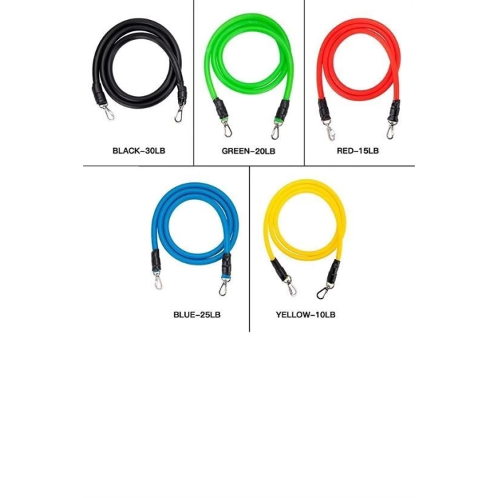 10 Parça Lateks Egzersiz Bandı Çekme Halatı Egzersiz Seti ( Lisinya )