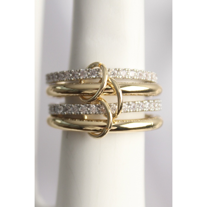 Pirinç Mix Renk Zirkon Taşlı 4Lü Kadın Yüzük - Lisinya