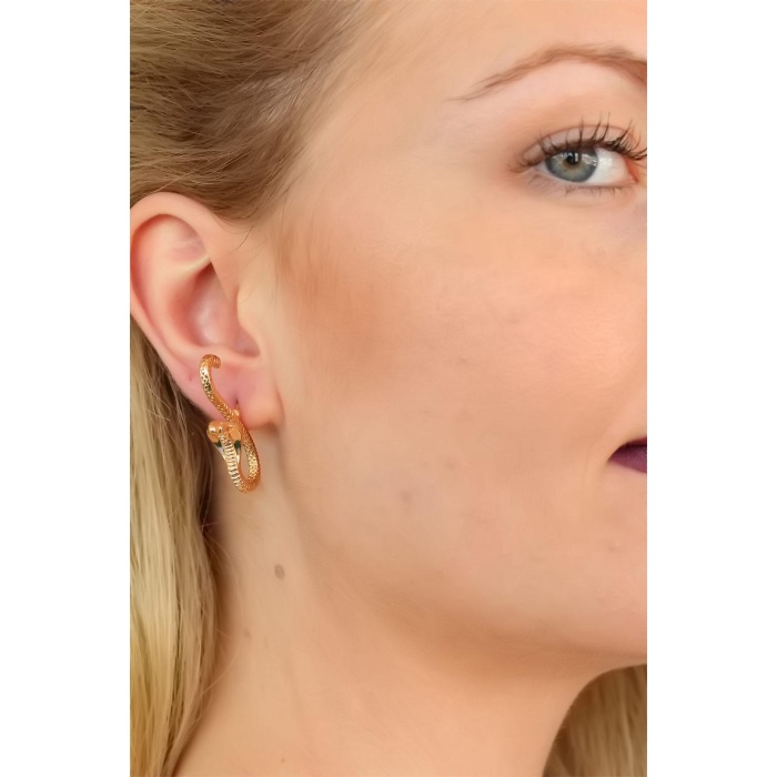 Yılan Tasarım Bayan Küpe - Lisinya