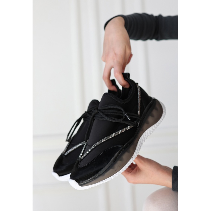 Liney Siyah Rugan Bağcıklı Spor Ayakkabı - Lisinya