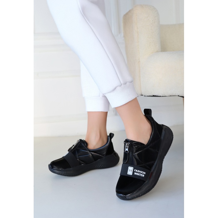 Nikeo Siyah Paraşüt Siyah Tabanlı Spor Ayakkabı - Lisinya