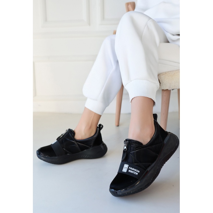 Nikeo Siyah Paraşüt Siyah Tabanlı Spor Ayakkabı - Lisinya