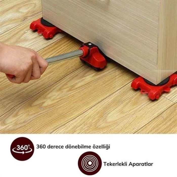Tekerlekli Basit Pratik Ağır Beyaz Eşya Mobilya Taşıma Kaydırma Aleti Aparatı Seti ( Lisinya )