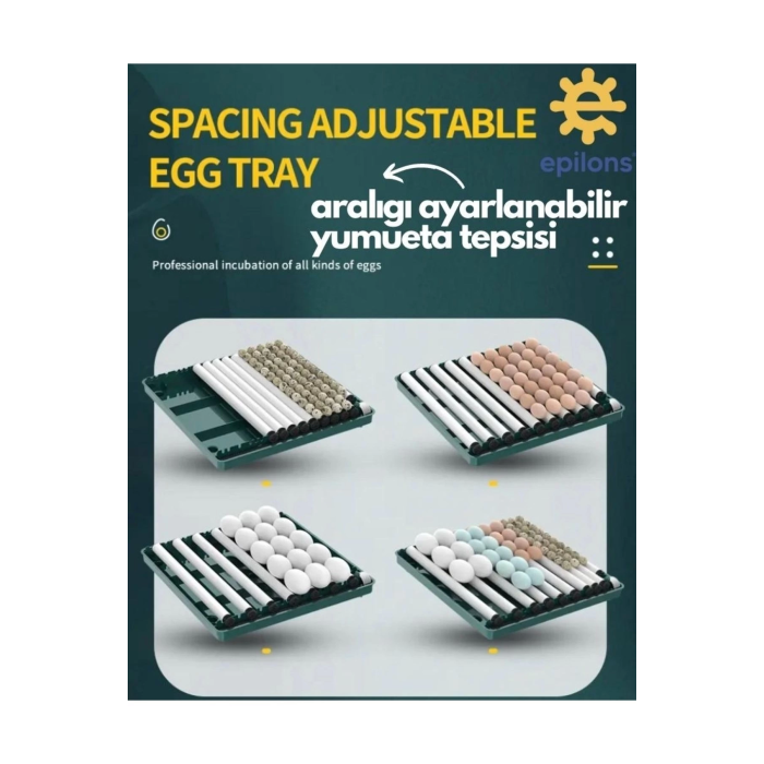 Lisinya Profesyonel 130 Yumurtalık Otomatik Kuluçka Makinesi Tavuk Bıldırcın Güvercin Kaz Hindi Wi-fi Kamera ( Lisinya )