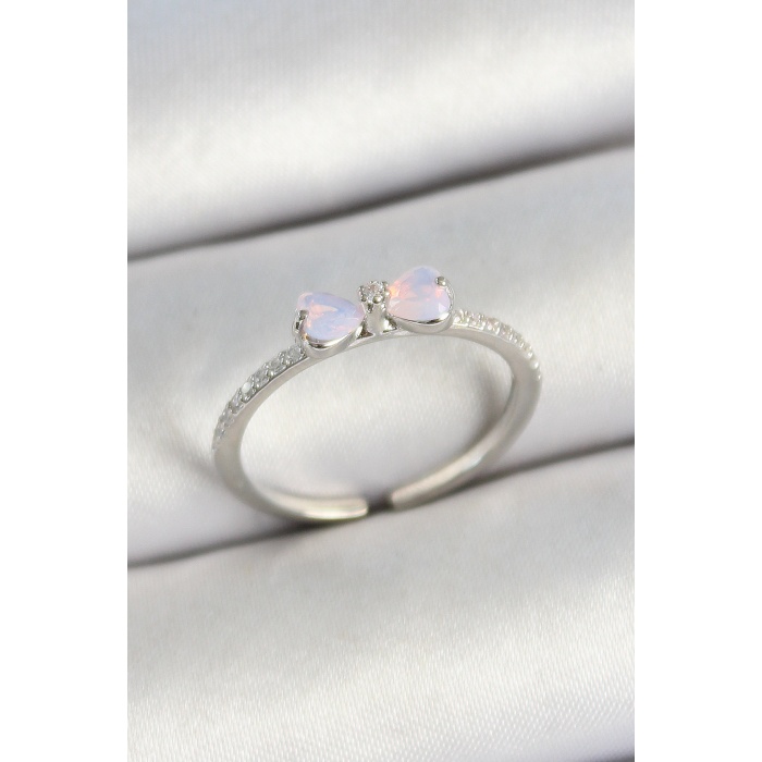 Pirinç Fiyonk Figürlü Zirkon Taşlı Gold Renk Ayarlanabilir Kadın Yüzük - Lisinya