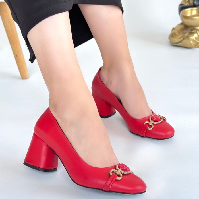 Lucky Kırmızı Cilt Topuklu Ayakkabı - Lisinya