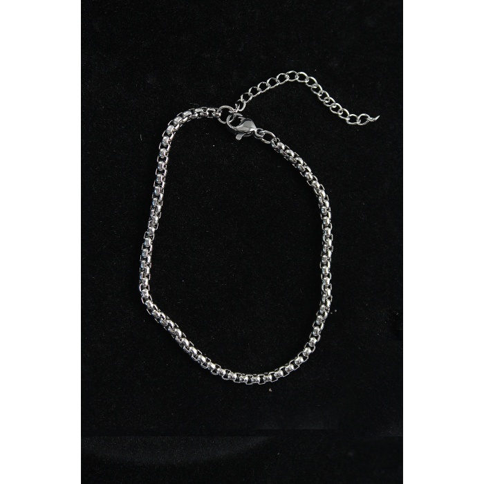 316L Çelik Örgü Model Gümüş Renk Erkek Bileklik - Lisinya