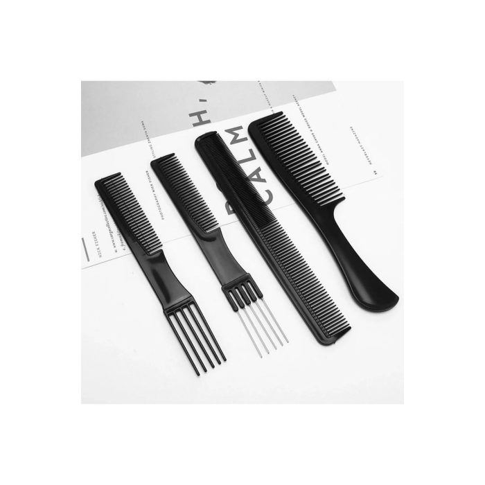 10 Parça Profesyonel Kuaför Tarak Seti - Saç Kesim, Ayırma, Şekillendirme Ve Fön Tarağı ( Lisinya )