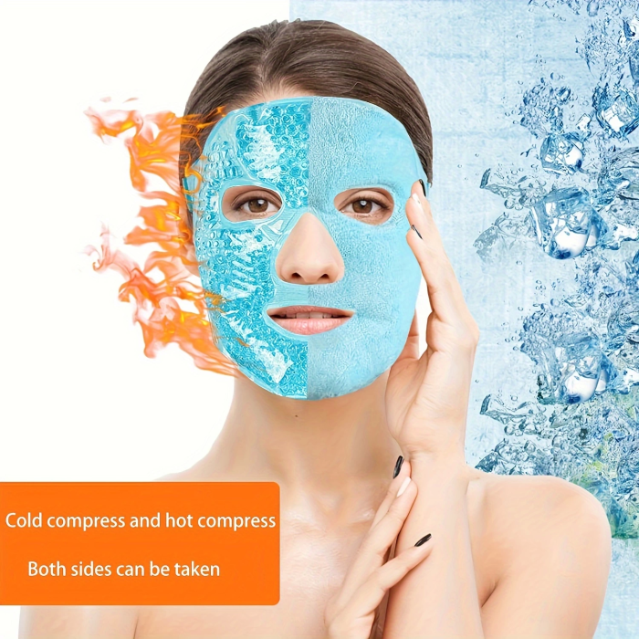 Terapi Jel Yüz Maskesi Soğuk Ve Sıcak Boncuklu Ayarlanabilir Maske (mavi) ( Lisinya )