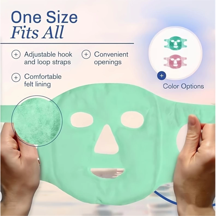 Terapi Jel Yüz Maskesi Soğuk Ve Sıcak Boncuklu Ayarlanabilir Maske (yeşil) ( Lisinya )