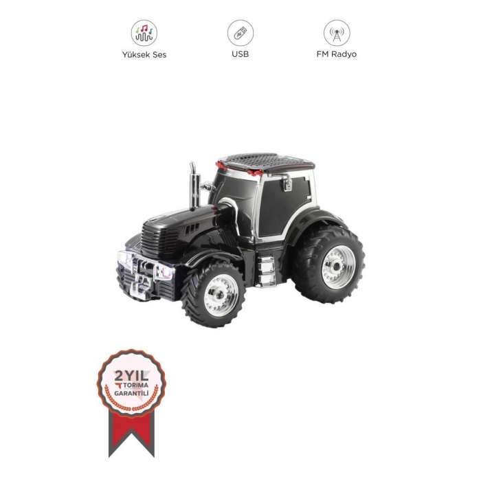 D42 Siyah Traktör Tasarım Usb/fm Radyo Bluetooth Hoparlör Speaker ( Lisinya )