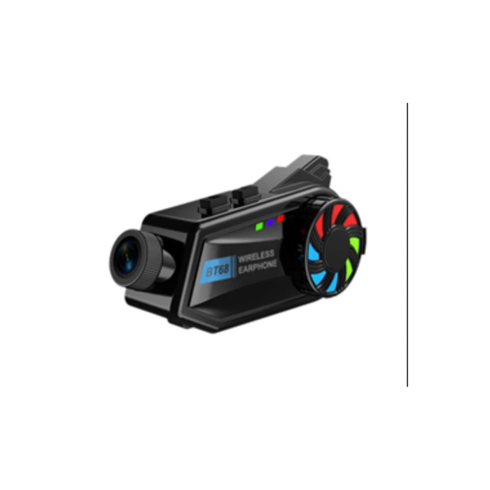 Bt68 Motosiklet Kask Bluetooth Kulaklık 1080p Kamera Ses Kontrolü Video Kayıt Özellikli İntercom ( Lisinya )