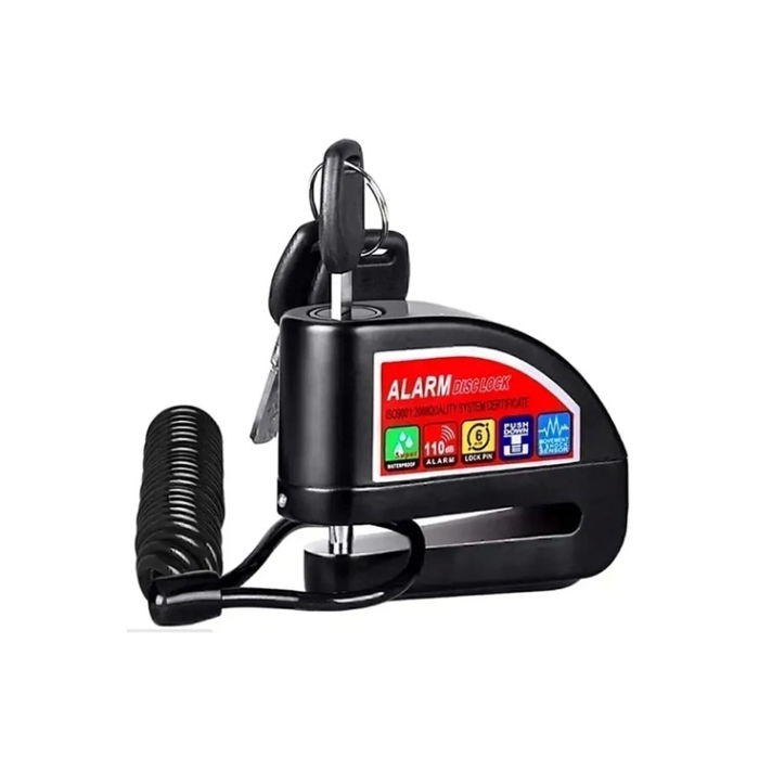 Alarmlı Disk Kilidi Motorsiklet Scooter Bisiklet Sesli Alarm 110 Desibel Yüksek Ses ( Lisinya )