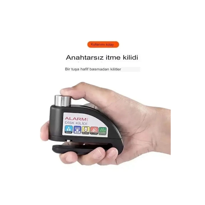 Alarmlı Disk Kilidi Motorsiklet Scooter Bisiklet Sesli Alarm 110 Desibel Yüksek Ses ( Lisinya )