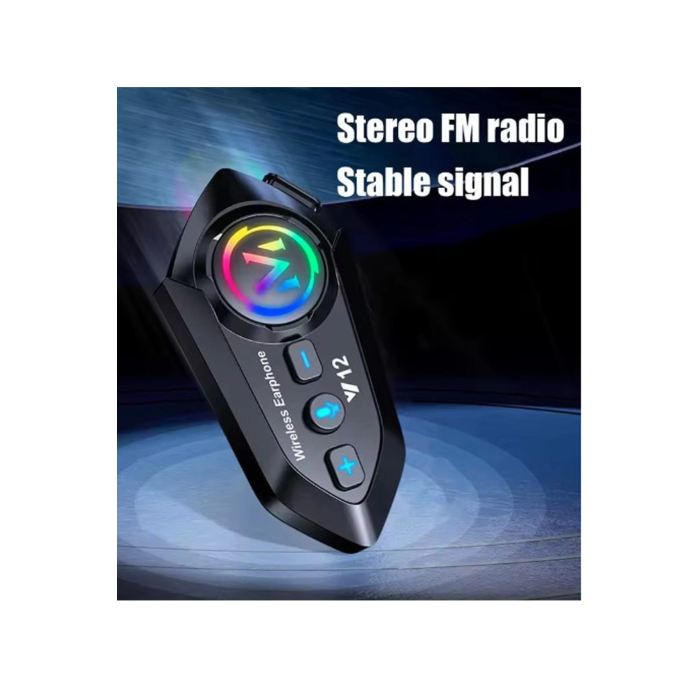 Y12  Motor Kask Kulaklık Rgb Modlu Radyolu Motosiklet Kulaklık 5.3 Bluetooth Intercom ( Lisinya )