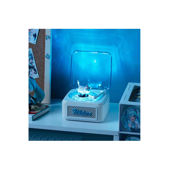 Nostalji Mini Plak Görünümlü Radyolu Bluetooth Hoparlör 3d Ses Dalgası Retro Müzik Plak Beyaz ( Lisinya )