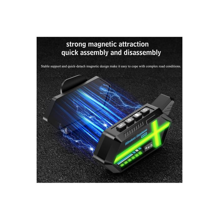 Bt26 Motosiklet Kask Kulaklık Bluetooth Rgb Işıklı 2 Eşleşme Özellikli 1000 Mah Intercom ( Lisinya )