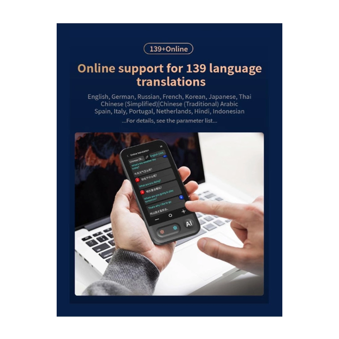 Kameralı 140 Dilde Kablosuz Özellikli Translator Elektronik Çeviri Cihazı Türkçe Menü ( Lisinya )