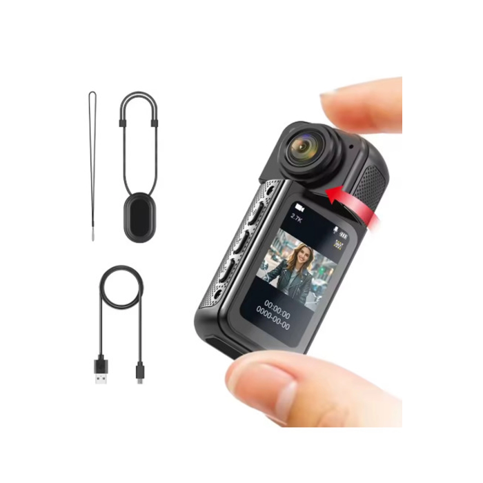 S70 Mıknatıslı Yaka Kamerası Hd Kalite, 30 Fps, Kolay Bağlantı, Boyun Askısı 2.7k Siyah ( Lisinya )