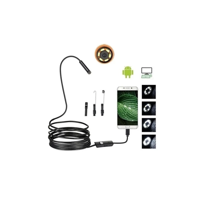 Vtn-02 Endoskop Yılan Video Kamera Led’li 2 Metre 7 Mm Sert Kablo Su Geçirmez ( Lisinya )