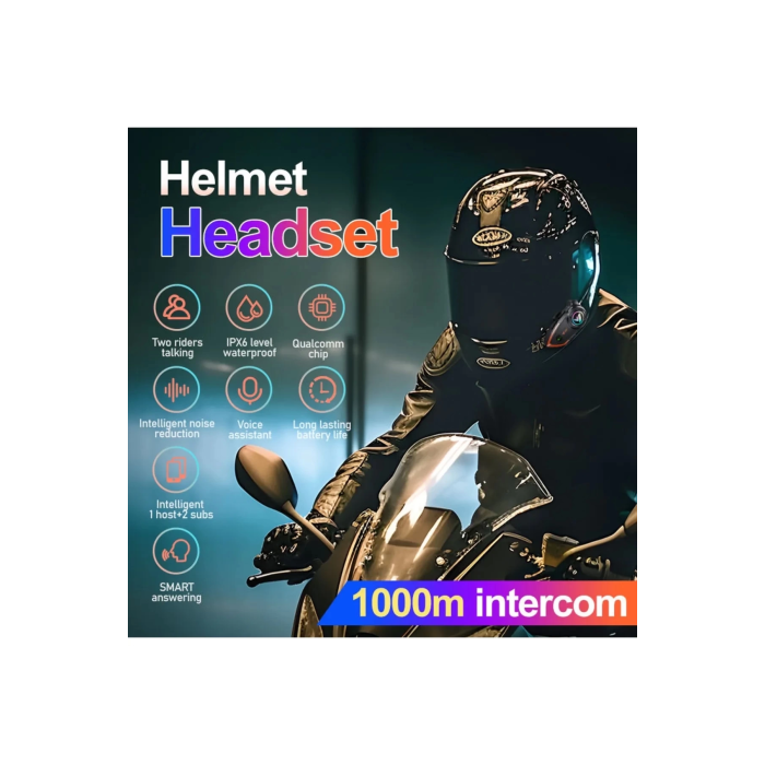 Yeni Model Y80-2x Motosiklet İntercom 2 Kişilik Bağlantı Rgb Işıklı Bluetooth Kulaklık Seti ( Lisinya )