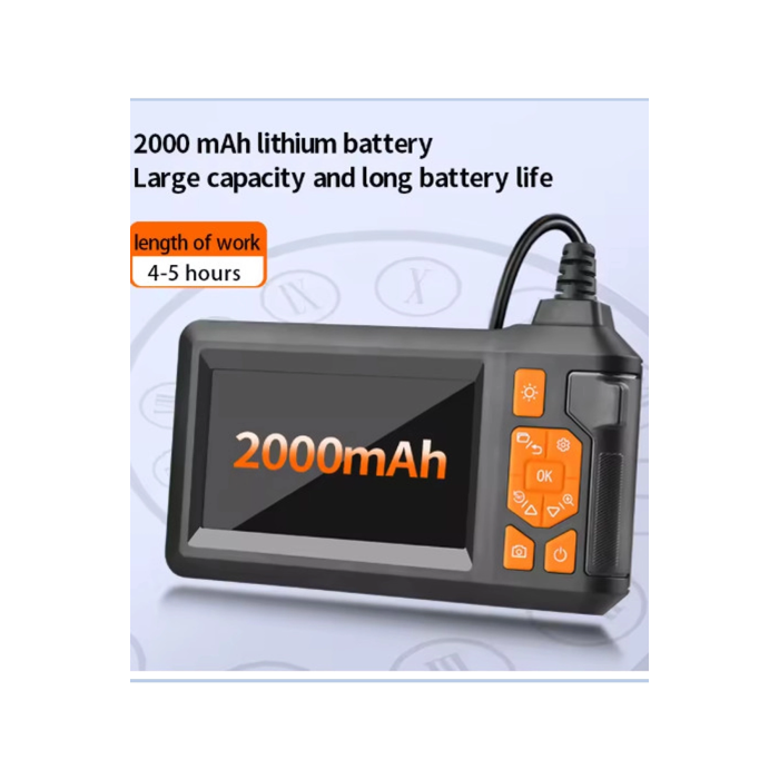 Ekranlı 3 Kameralı 10 Mt Hafıza Kart Destekli Sert Kablo Yılan Endoskop Kamera 8 Mm 4.3 Inc ( Lisinya )